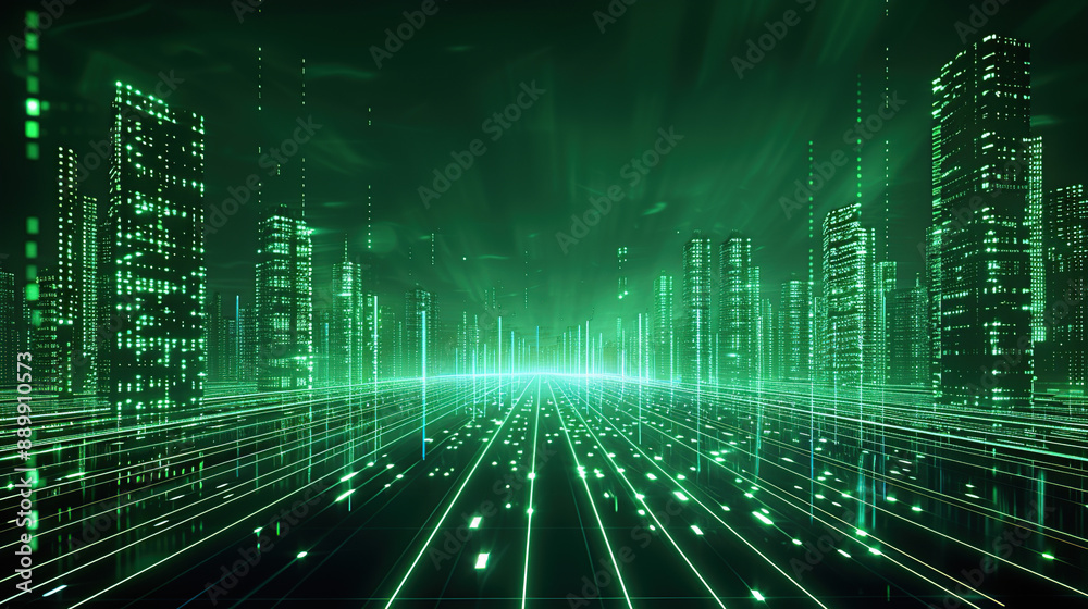 cyber city technology, light green on background cyber city technology, light green on background
