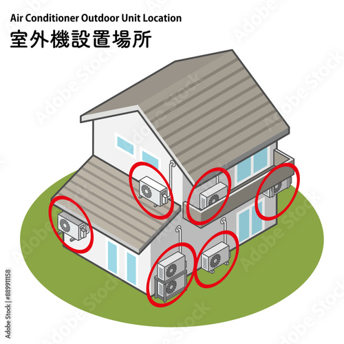 エアコン室外機設置場所 - Air conditioner outdoor unit location