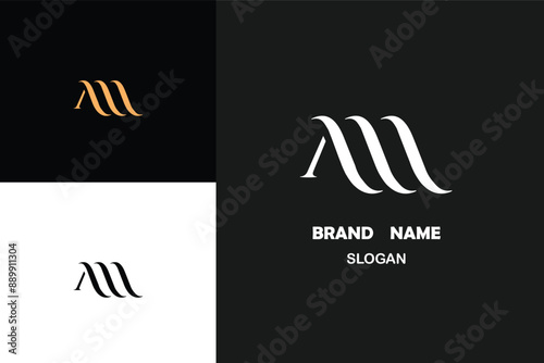 AAA Logo initial A vector Design Unique Template. Logo in a modern style. Abstract minimal Monogram Symbol. Creative Modern Trendy Typography