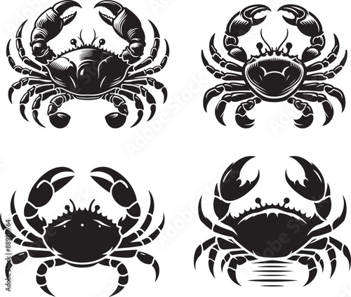 Wallpaper Mural A set of crab silhouette vector design Torontodigital.ca