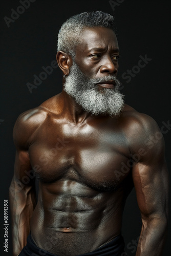 black african american man posing for photo 60 year old black man