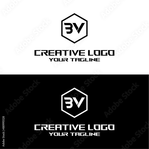 creative letter logo bv desain vektors