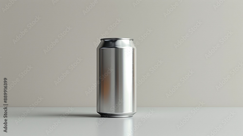 8. A minimalist image with a white background featuring a single metal food can, positioned in the center 8. A minimalist image with a white background featuring a single metal food can, positioned in the center