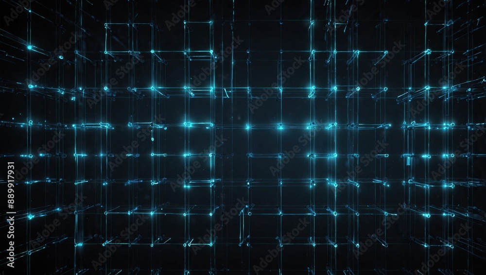 a grid pattern with blue glowing lines and dots. a grid pattern with blue glowing lines and dots.