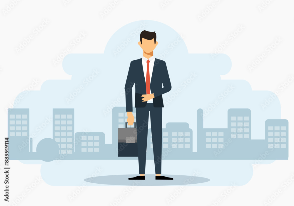 business person with skyline business person with skyline