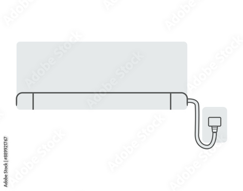 Air conditioner with dedicated outlet, front view
