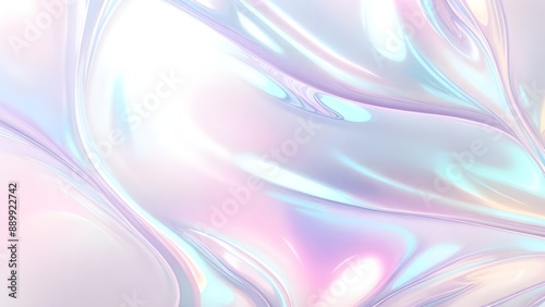 Holographic background seamless trendy iridescent light foil texture. Soft holographic pastel unicorn marble background pattern. Modern pearlescent blurry abstract swirl illustration.