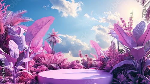 Purple paradise tropical podium.