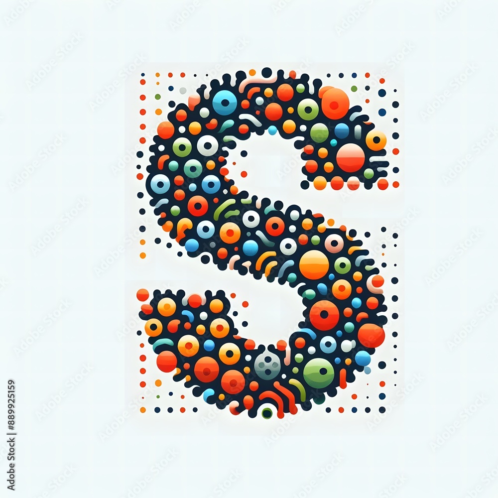 AI Generate of Logo Letter S created using random color dots AI Generate of Logo Letter S created using random color dots