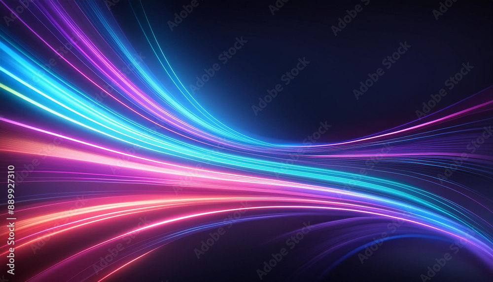 High-speed glowing colorful neon light trails, long exposure High-speed glowing colorful neon light trails, long exposure
