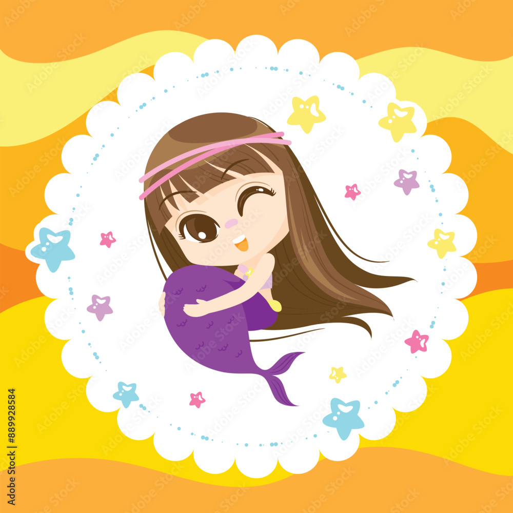Kawaii Cloud with Hanging Stars with pink background Kawaii Cloud with Hanging Stars with pink background