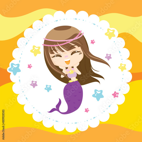 Kawaii Cloud with Hanging Stars with pink background