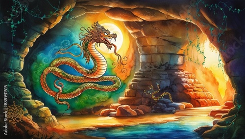 The Nagini Serpent in Ancient Cave Art photo