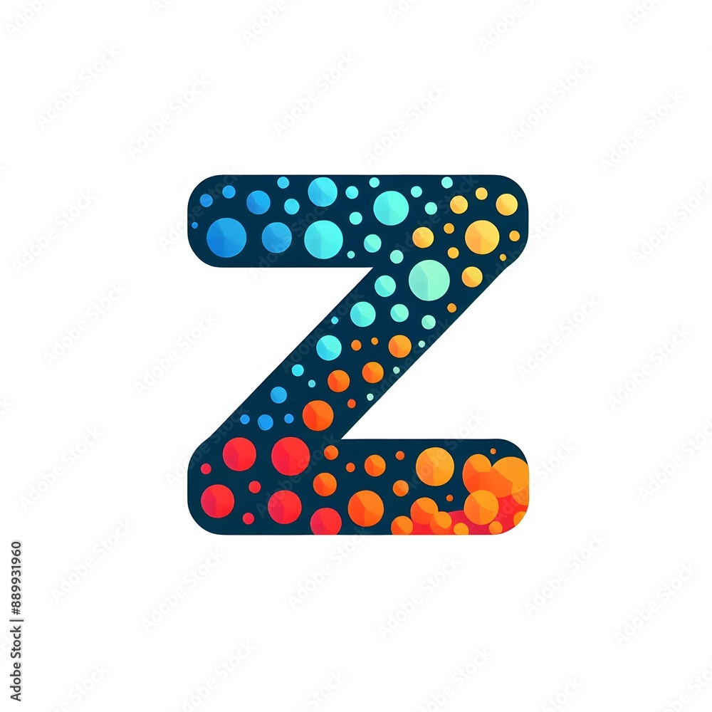 AI Generate of Logo Letter Z created using random color dots AI Generate of Logo Letter Z created using random color dots