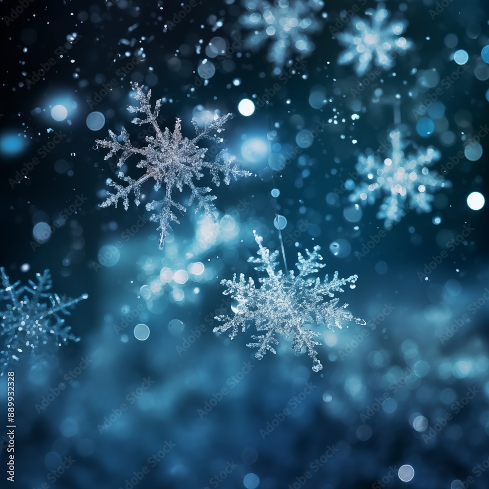 Beautiful blue snowflakes Beautiful blue snowflakes