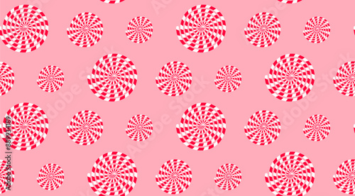 Christmas candy seamless pattern. Peppermint candies background.