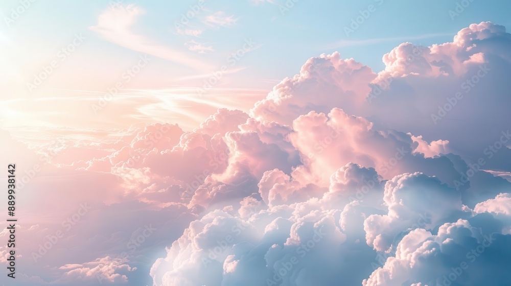 dreamy pastel sky with holographic cloud formations soft pink backdrop ethereal atmosphere surreal and calming visual blending technology and nature concepts dreamy pastel sky with holographic cloud formations soft pink backdrop ethereal atmosphere surreal and calming visual blending technology and nature concepts
