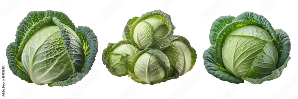 Fototapeta premium green cabbage isolated on transparent background