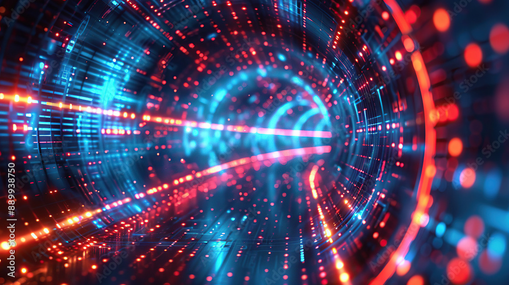 Obraz premium Abstract communication and future technology data flow