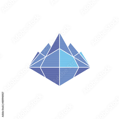iceberg antartic logo design modern flat vector