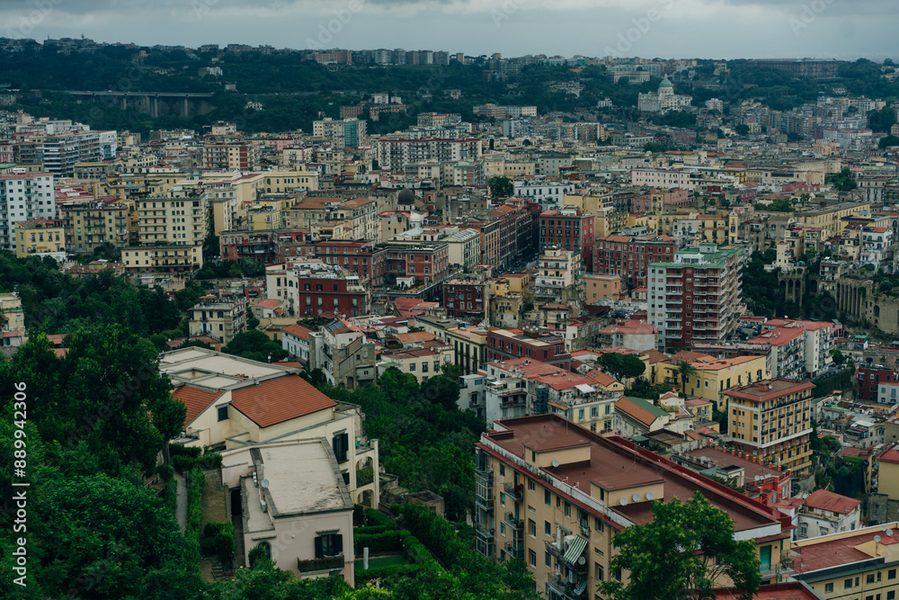 Fototapeta premium Top view of downtown Naples, Italy