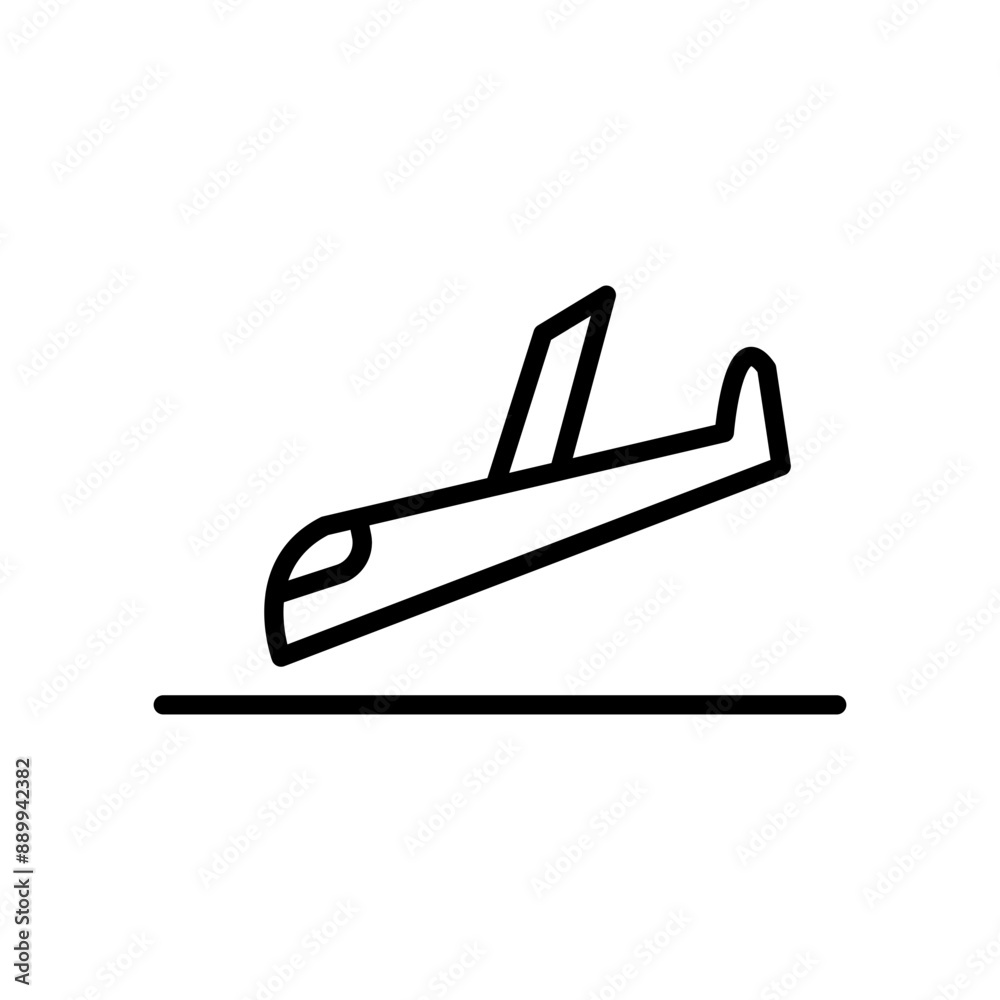 Arrivals plane icon Black line art vector logo Arrivals plane icon Black line art vector logo
