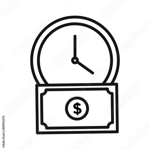 Annuity due icon Black line art vector logo