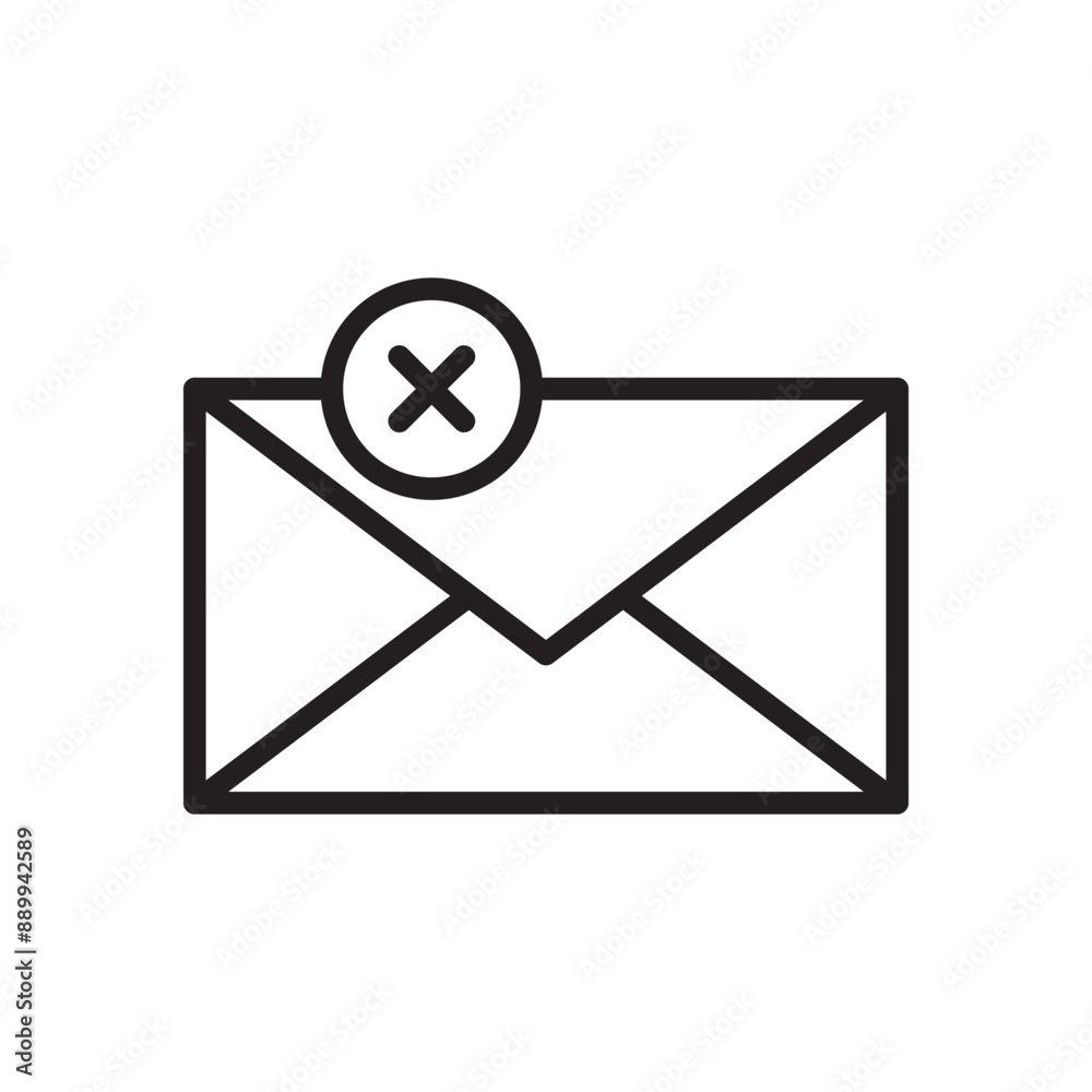 close mail icon Black line art vector logo close mail icon Black line art vector logo