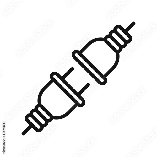 Connect plug icon Black line art vector logo