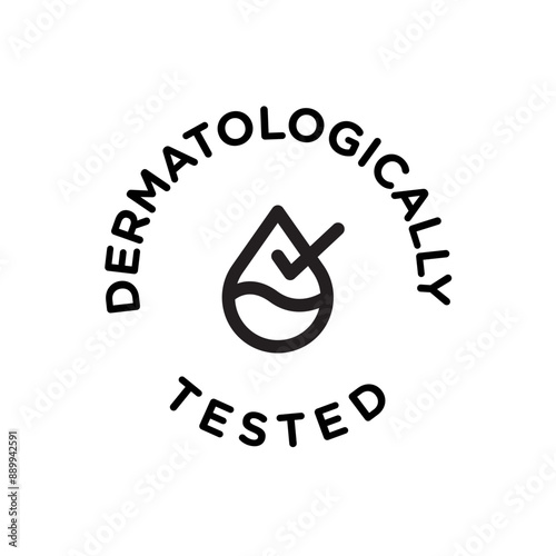 dermatologically tested icon Black line art vector logo