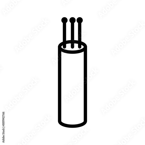 Fiber optic cable icon Black line art vector logo