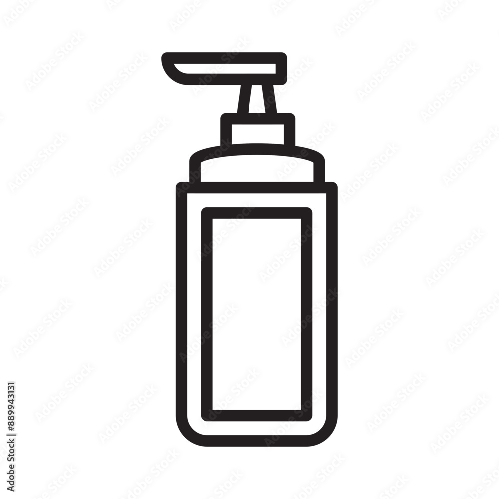 Moisturizing lotion bottle icon Black line art vector logo Moisturizing lotion bottle icon Black line art vector logo