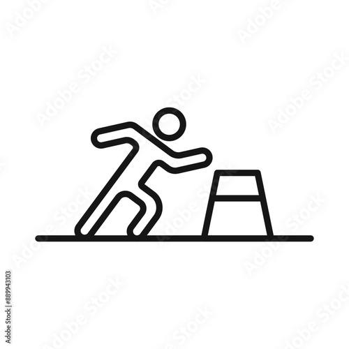 Obstacle race icon Black line art vector logo