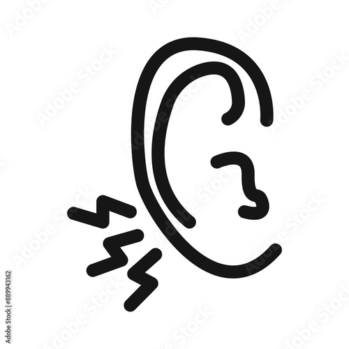 Otitis icon Black line art vector logo