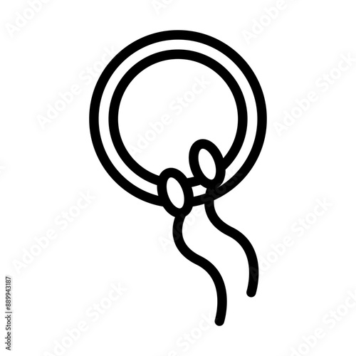 ovule being fertilized by sperm icon Black line art vector logo