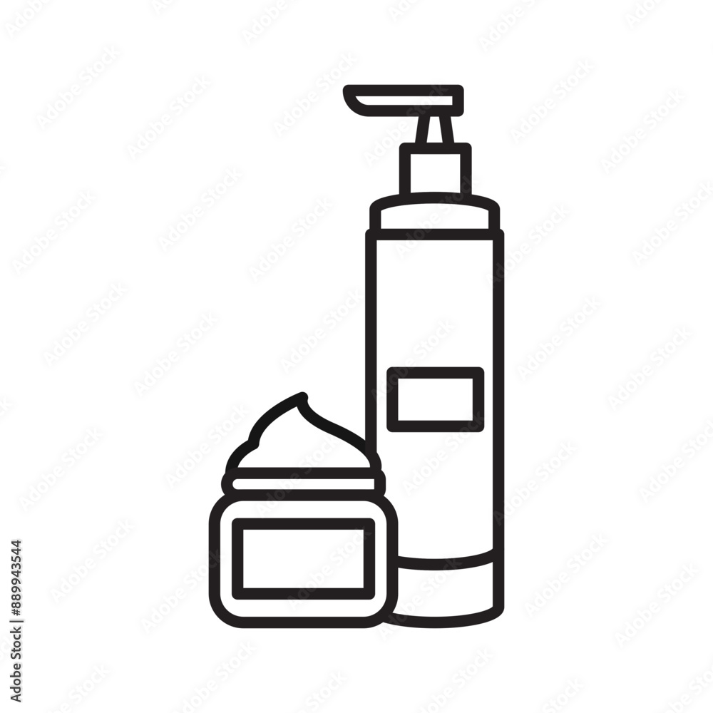 Skincare products icon Black line art vector logo Skincare products icon Black line art vector logo