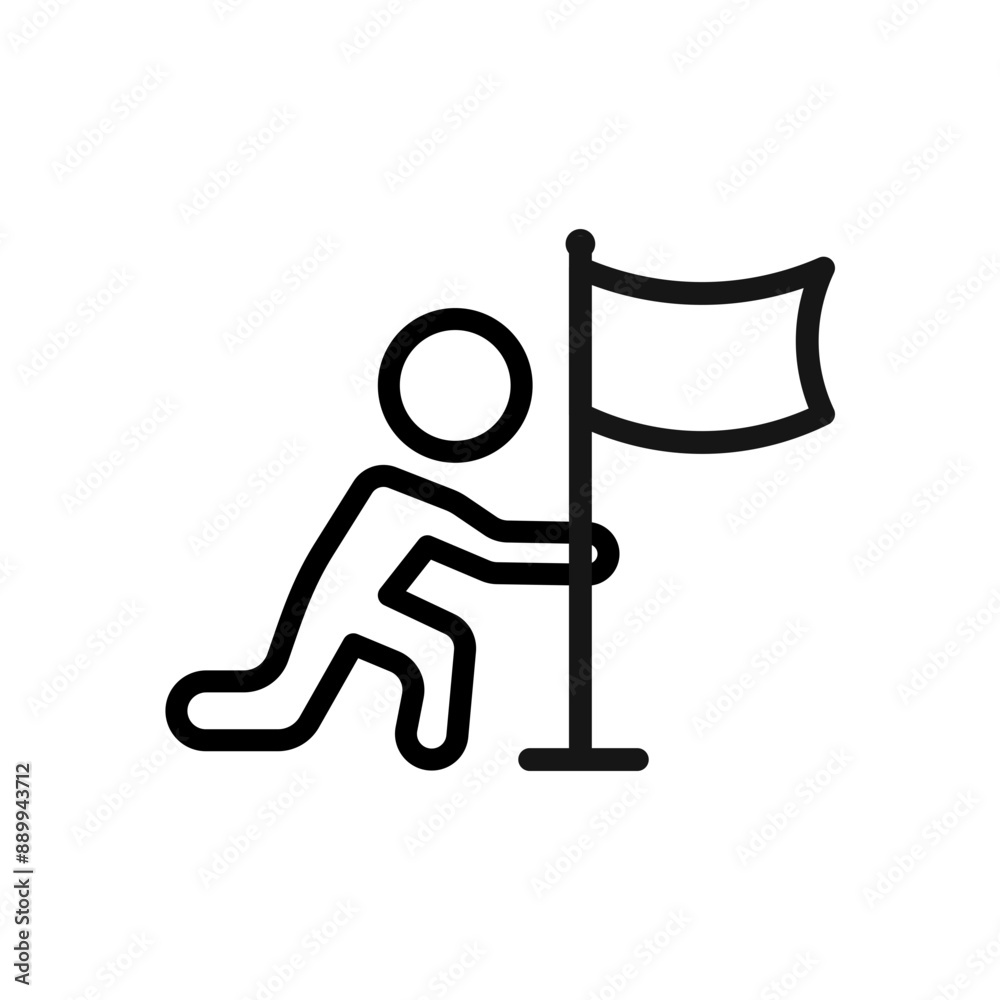 Surrender, capitulate, give up icon Black line art vector logo Surrender, capitulate, give up icon Black line art vector logo