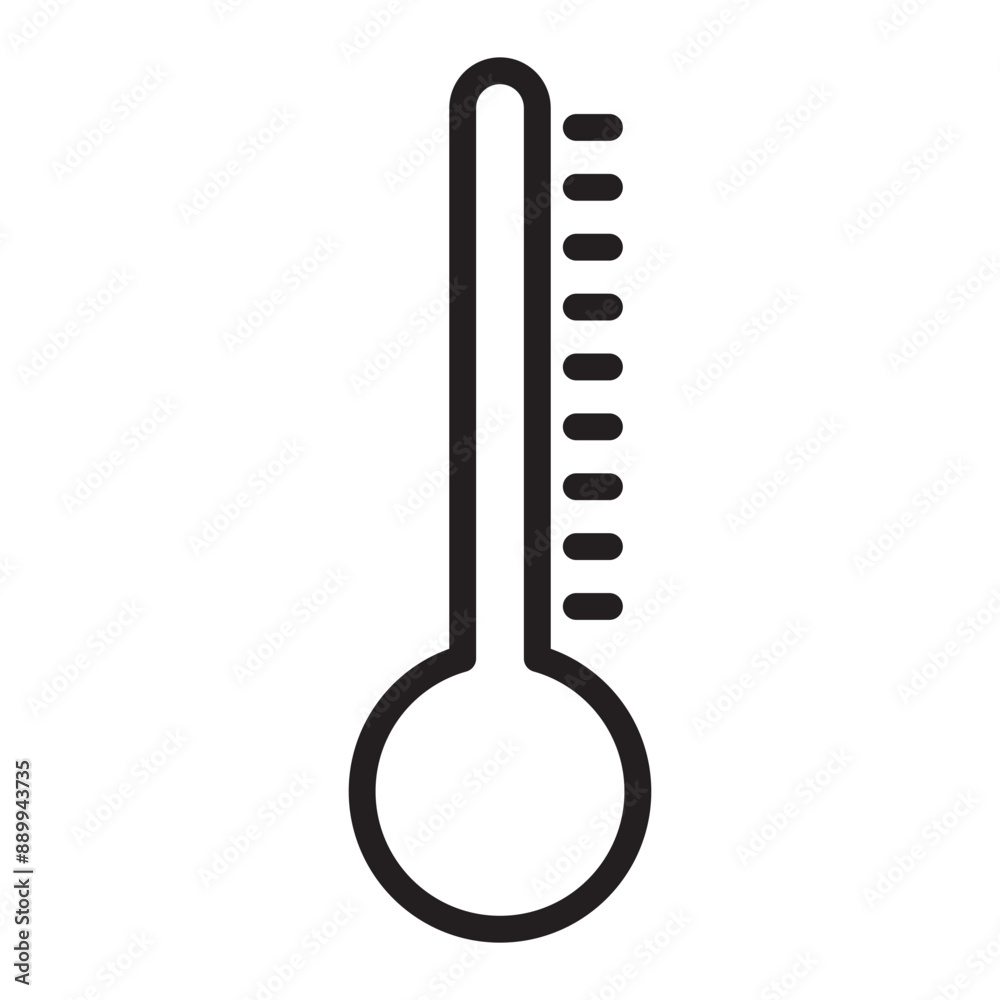 Thermometer icon Black line art vector logo Thermometer icon Black line art vector logo