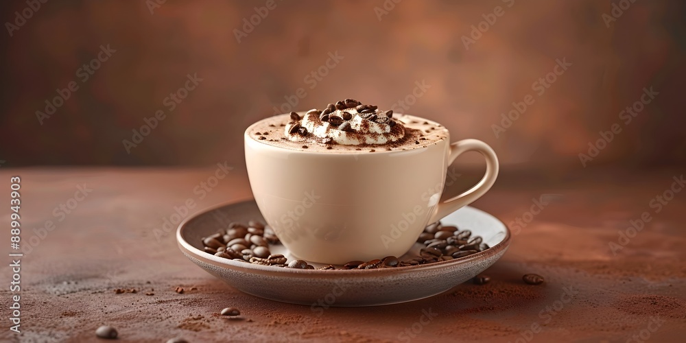 Delightful Cappuccino with Chocolate Sprinkles Comforting Beverage in a Cozy Cafe Setting Delightful Cappuccino with Chocolate Sprinkles Comforting Beverage in a Cozy Cafe Setting