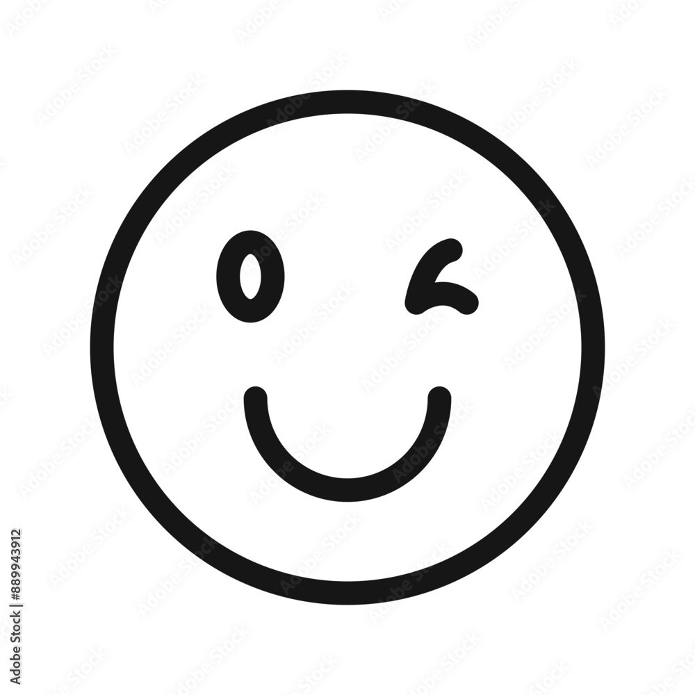 Winking eye icon Black line art vector logo Winking eye icon Black line art vector logo