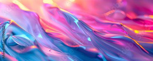 Abstract 3D Background with Pink and Blue Liquid Waves