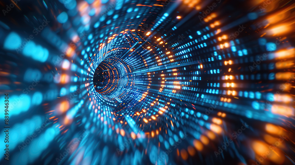 Naklejka premium Abstract communication and future technology data flow