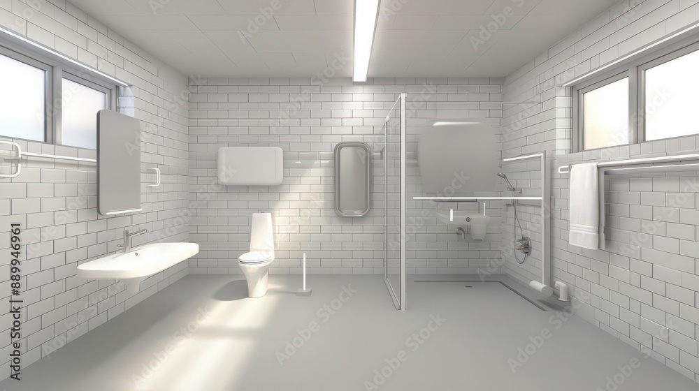 Explain how to create an accessible bathroom that meets the needs of people with disabilities