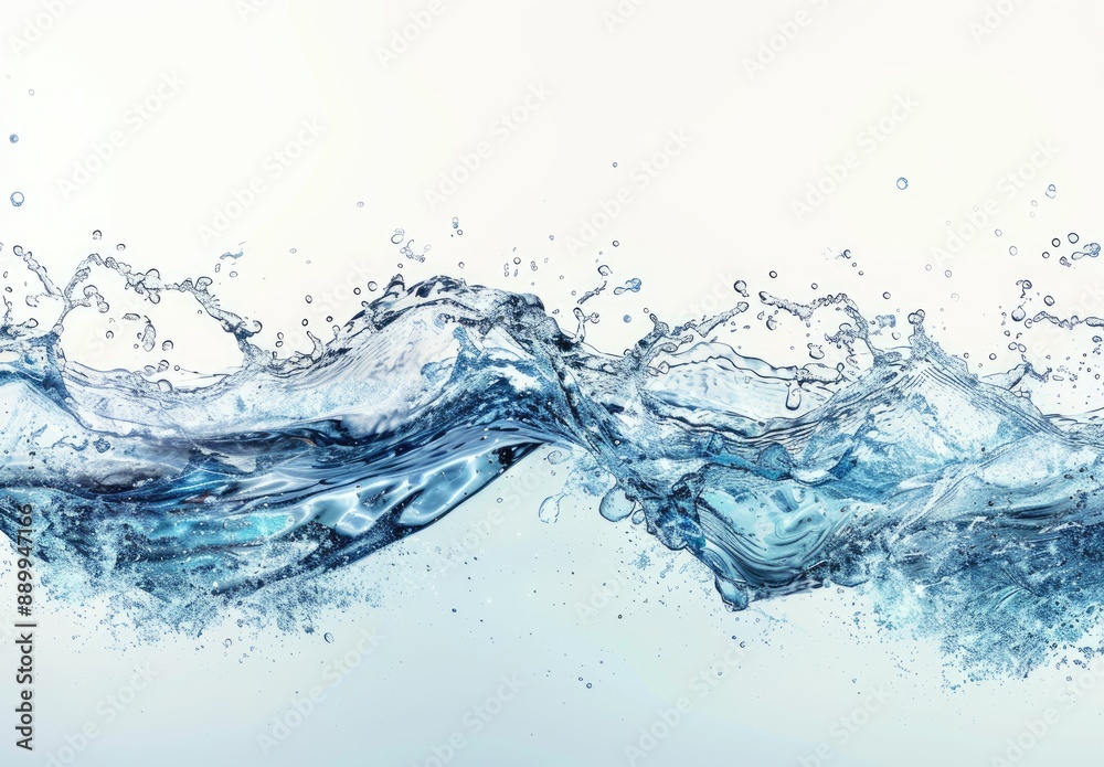Abstract Blue Water Splash with Droplets Abstract Blue Water Splash with Droplets