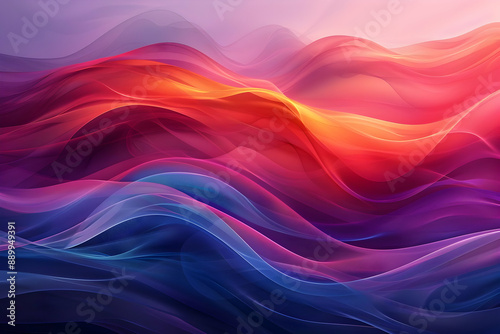 Abstract Illustration of Swirling Colors - Purple, Red, Blue