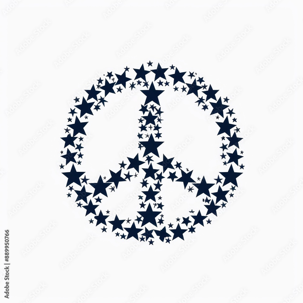 A peace sign made of stars A peace sign made of stars