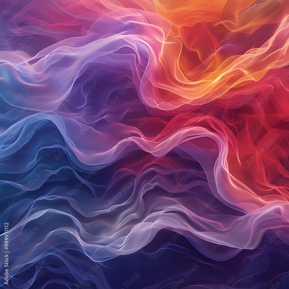 Fototapeta premium Abstract Background with Wavy Lines and Gradient Colors Illustration