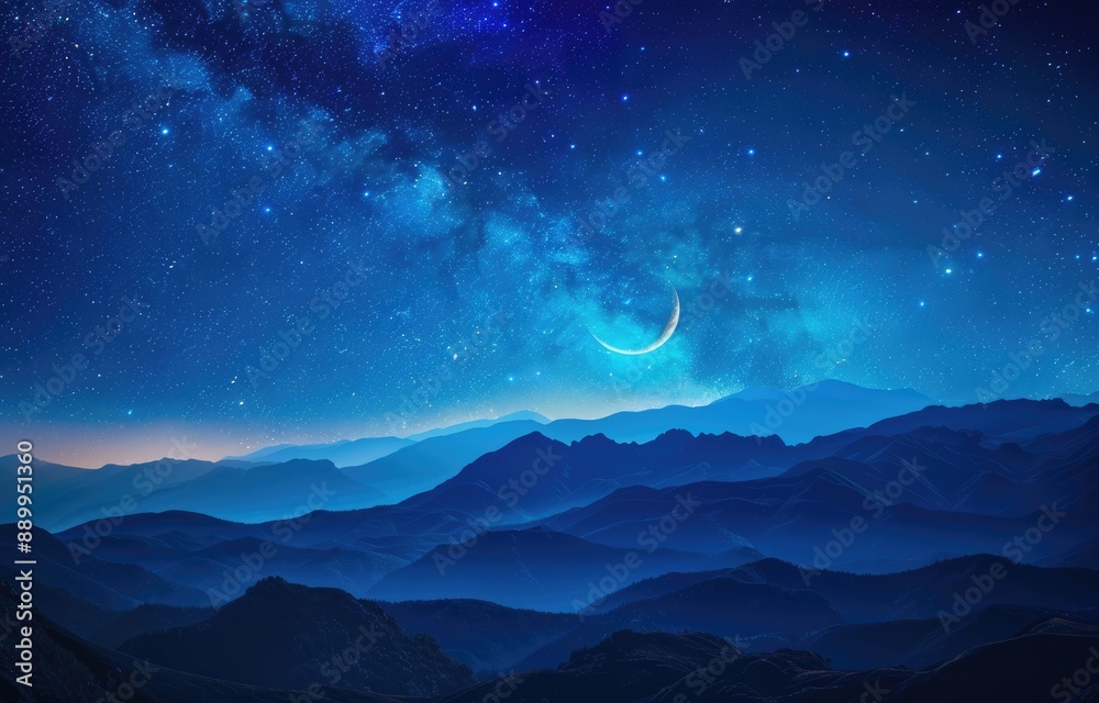 Night Sky Above a Mountain Range Night Sky Above a Mountain Range