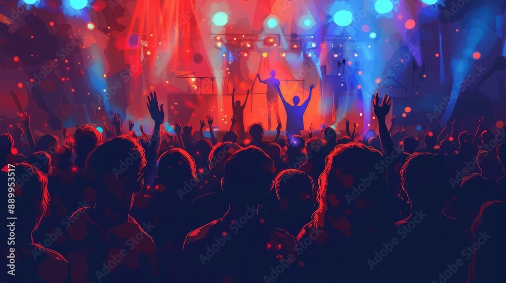 crowd of people dancing in concert