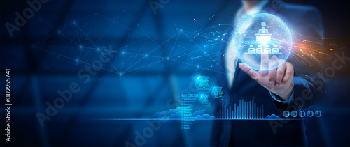 Public Sector Government People Business Concept. Governmental System Citizen Service Concept.  Online Internet Social Services.